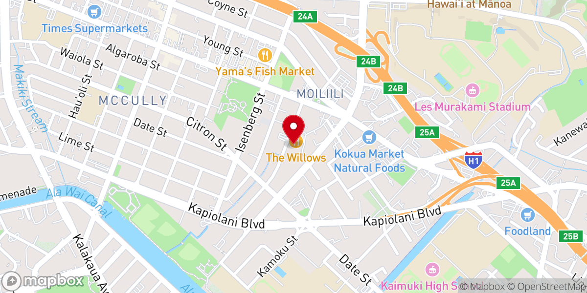 Map showing location of Grace Bible Church Honolulu