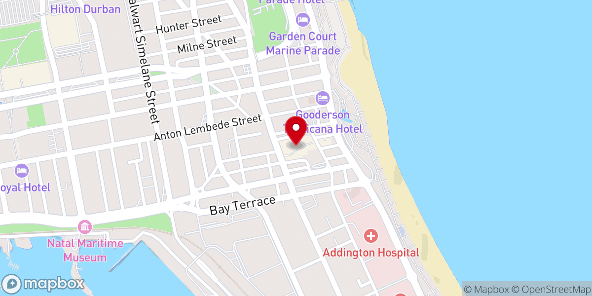 Map showing location of Christ Embassy Church Durban
