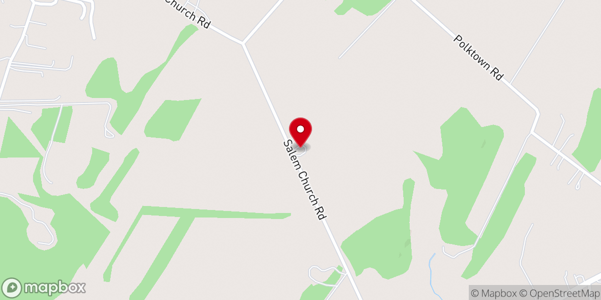 Map showing location of Salem Church