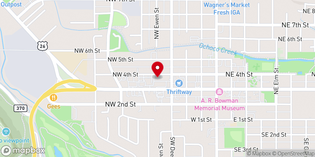 Map showing location of New Life Bible Chapel