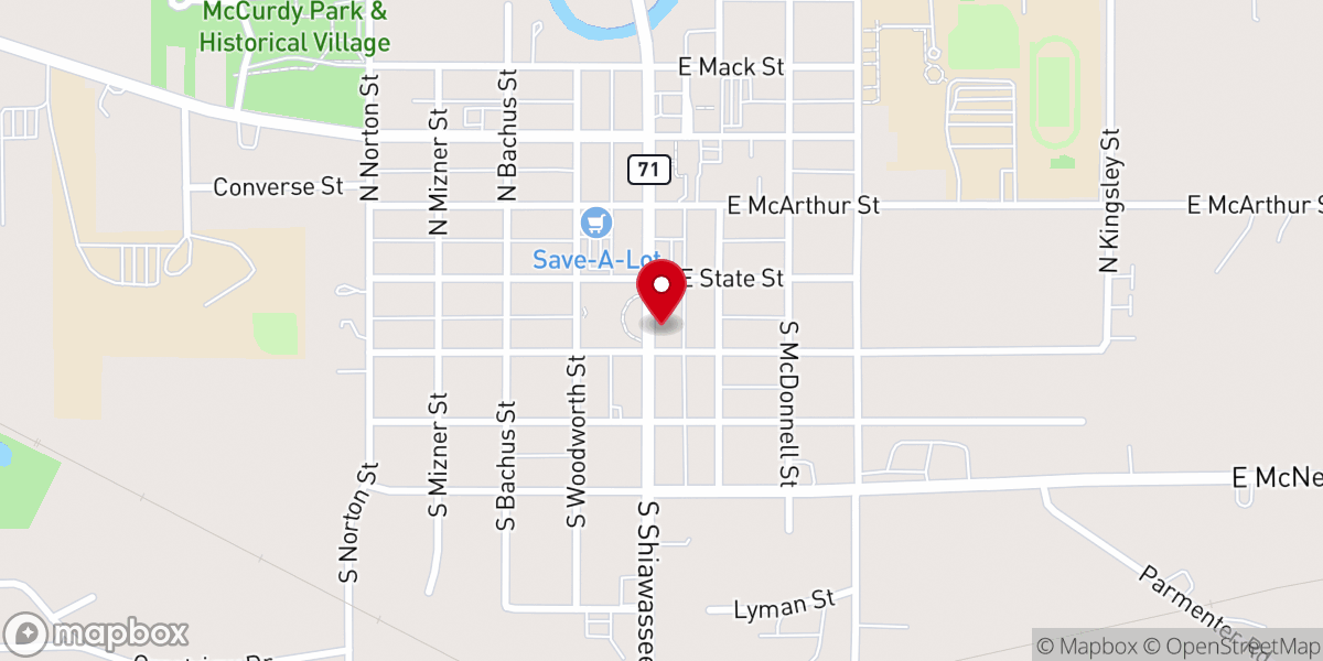 Map showing location of St. Paul's Episcopal Church