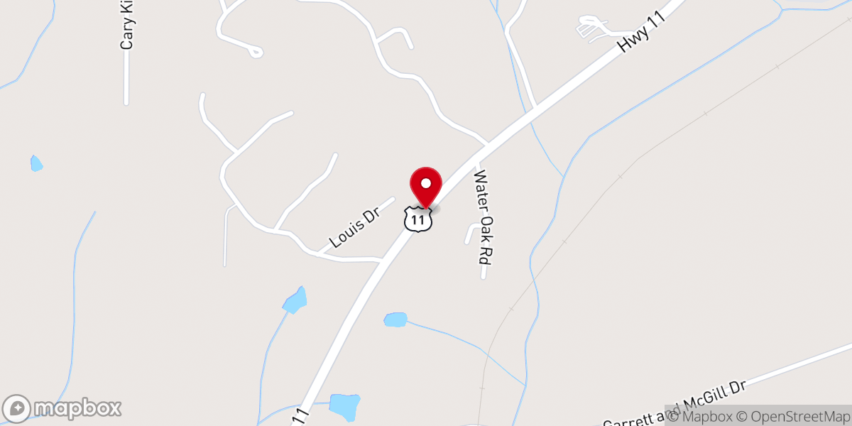 Map showing location of Jesus Name Holiness Church