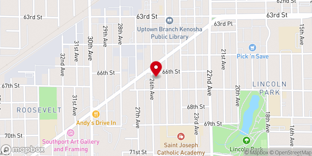 Map showing location of Turning Point Life Church