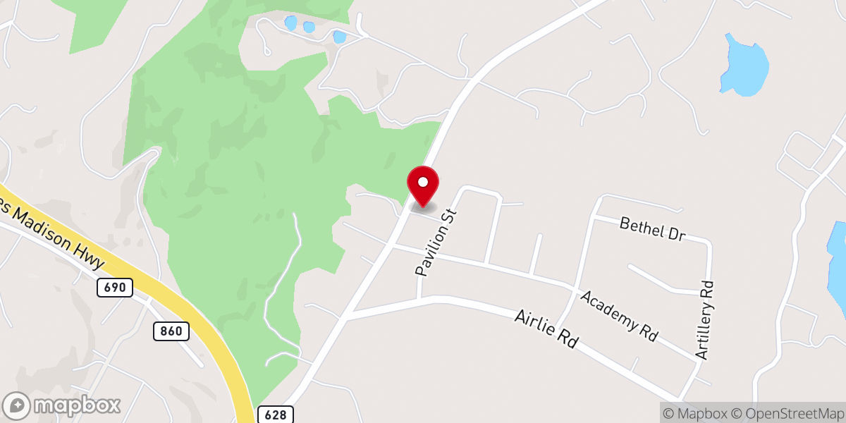 Map showing location of Bethel United Methodist Church