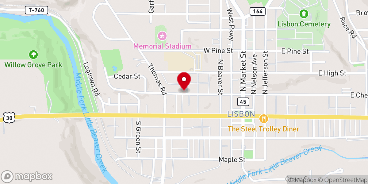 Map showing location of St. George Roman Catholic Parish