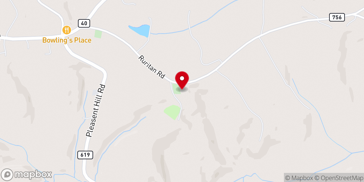 Map showing location of Antioch Baptist Church