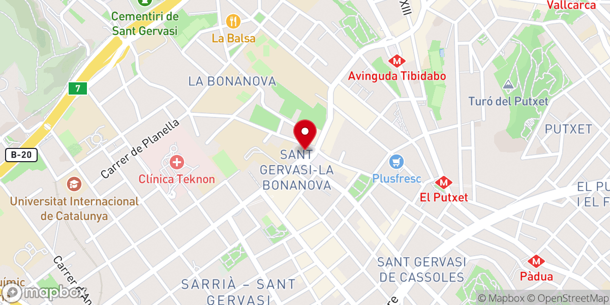 Map showing location of Iglesia de los Santos Gervasio y Protasio y Nuestra Señora de la Bonanova