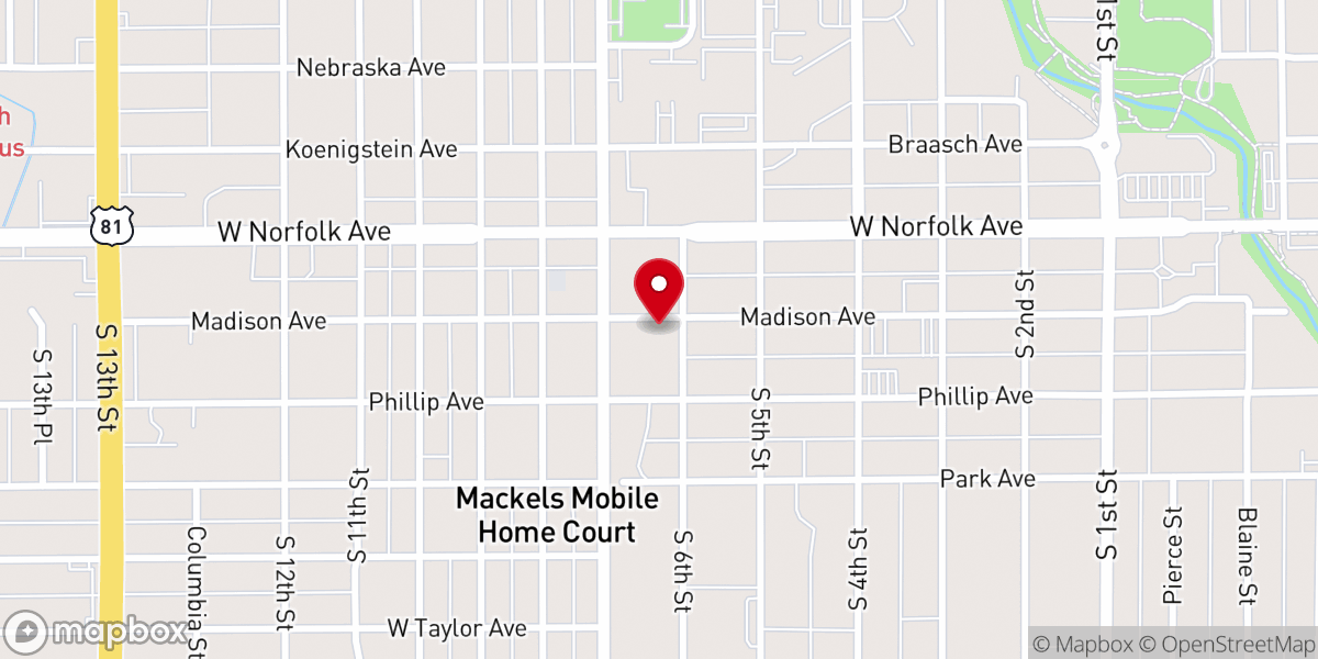 Map showing location of Mercy Meals