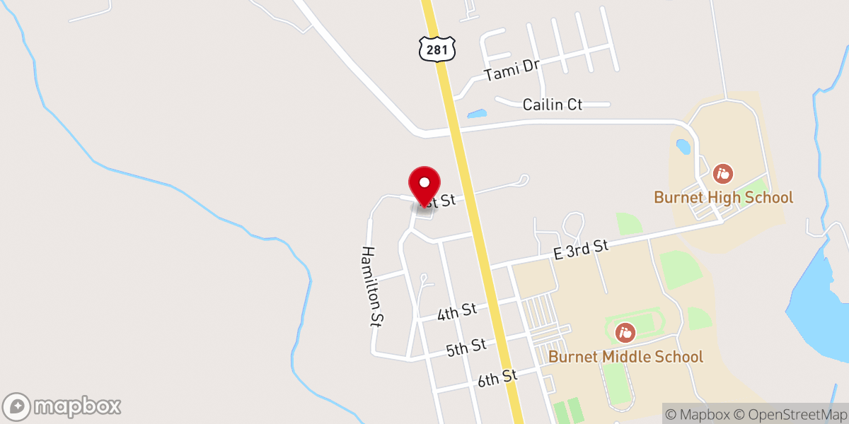 Map showing location of Oaks West Church of Christ