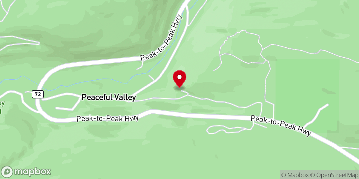 Map showing location of Peaceful Valley Chapel