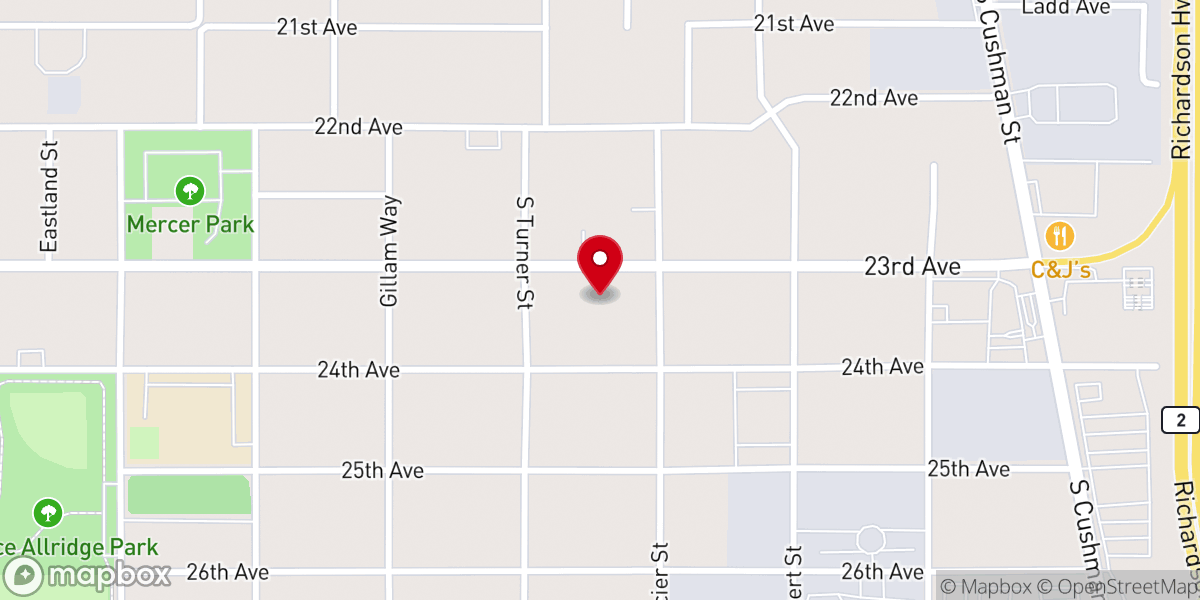 Map showing location of First United Pentecostal Church