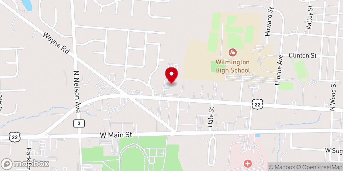 Map showing location of Wilmington Church of Christ