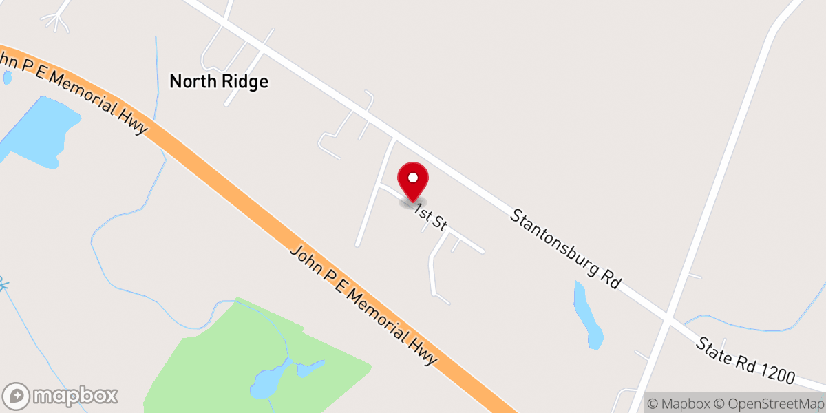 Map showing location of Tyson's Chapel