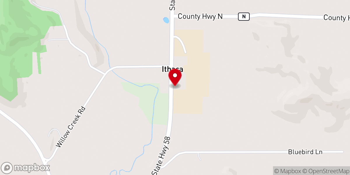 Map showing location of Willow Valley & Ash Creek UMC