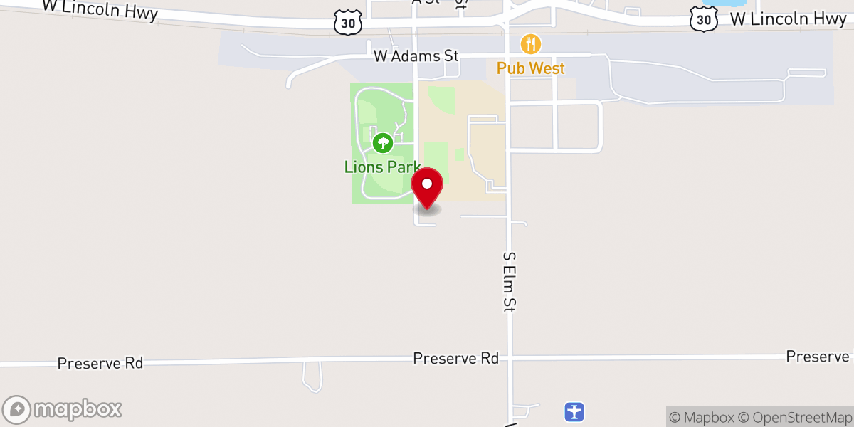 Map showing location of Waterman Bible Church