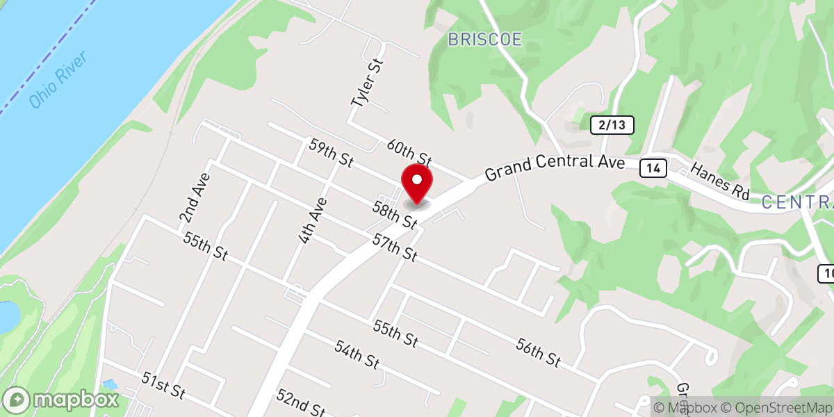 Map showing location of Grand Central Church of Christ
