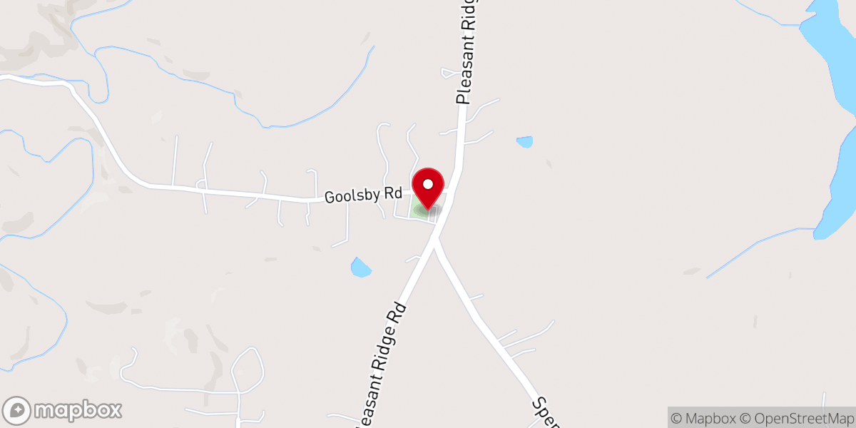 Map showing location of Pleasant Ridge Baptist Church