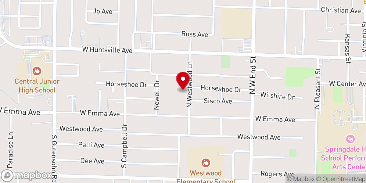 Map showing location of Springdale first Spanish Seventh-day Adventist Church