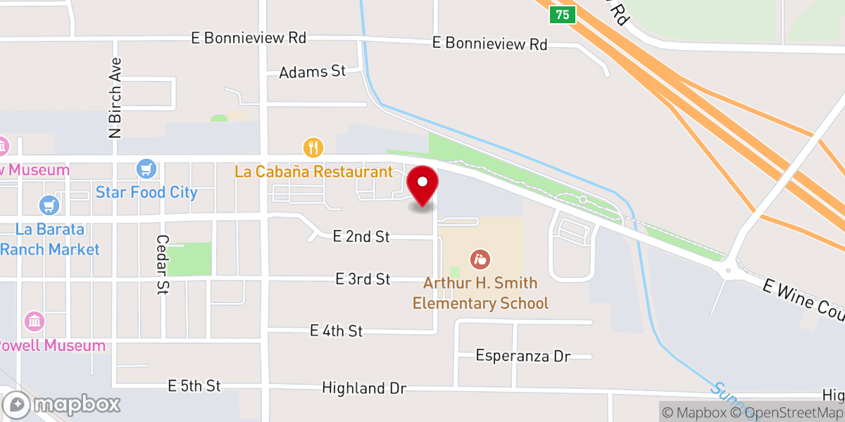Map showing location of Church of Christ
