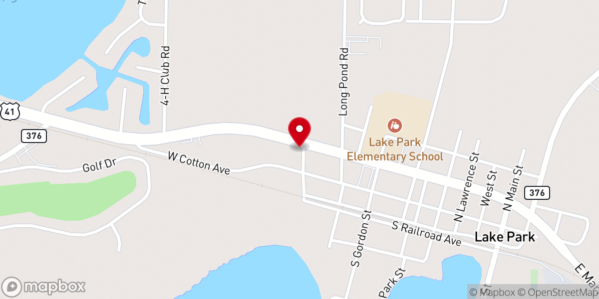 Map showing location of Lake Park Church of God