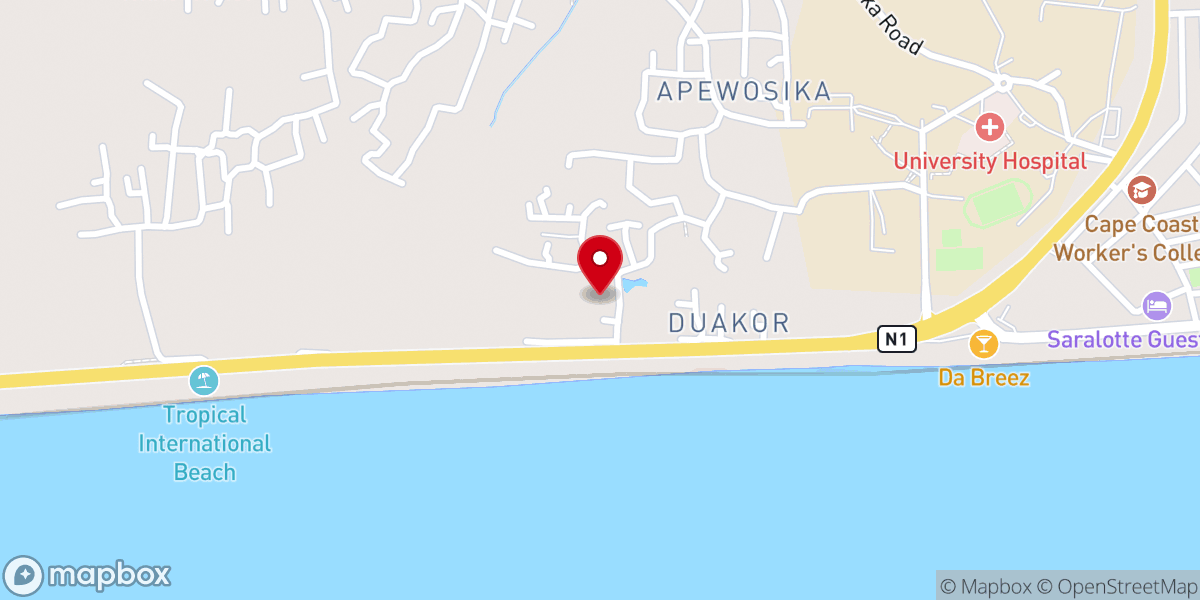 Map showing location of The Lord's Pentecostal Church Int., Cape Coast