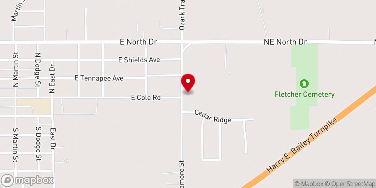 Map showing location of Fletcher Christian Church