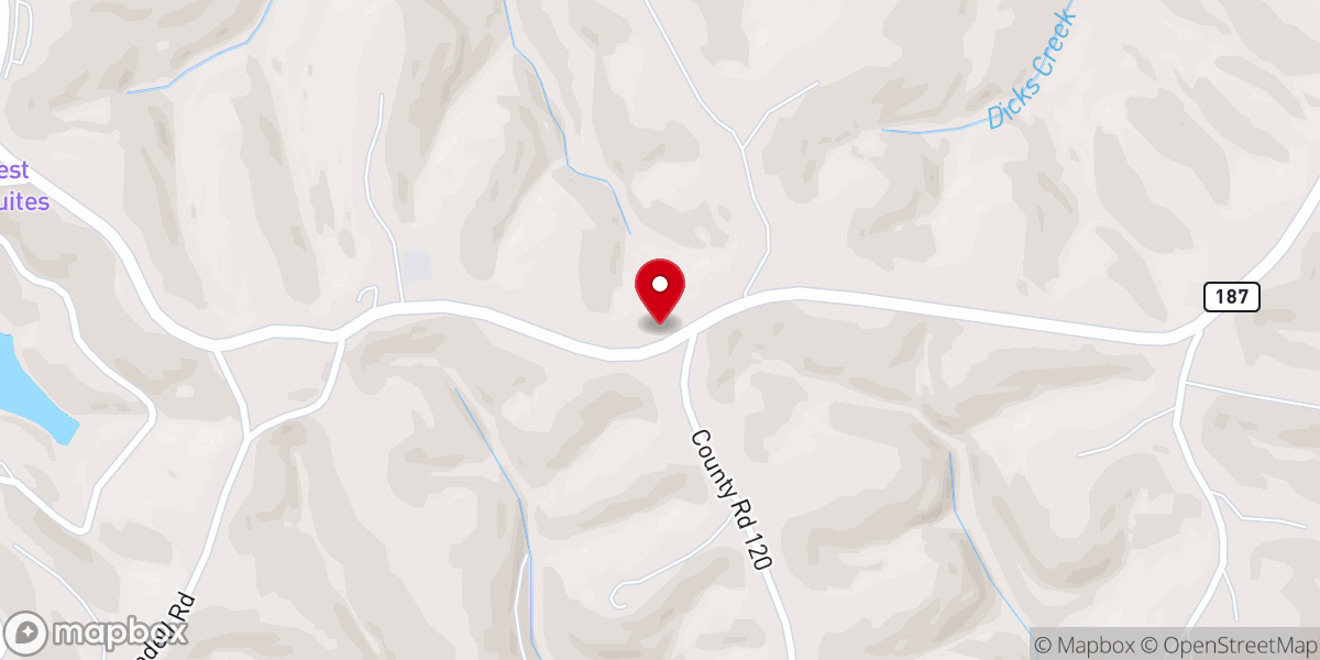 Map showing location of Beaver Lake Baptist Church
