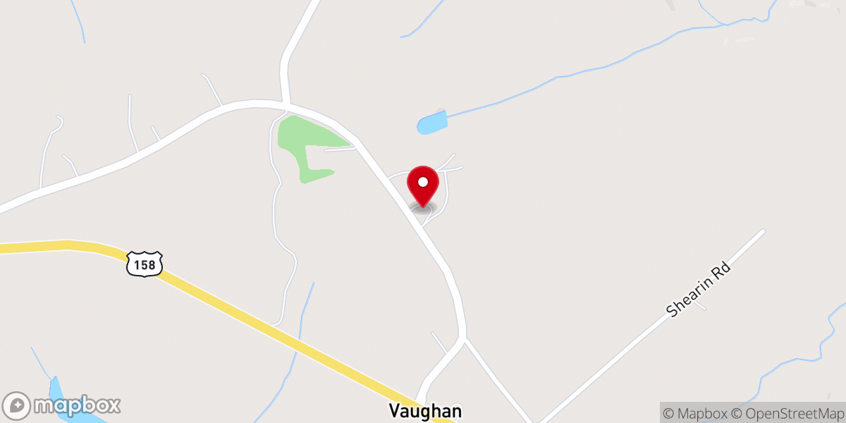 Map showing location of Vaughan Baptist Church