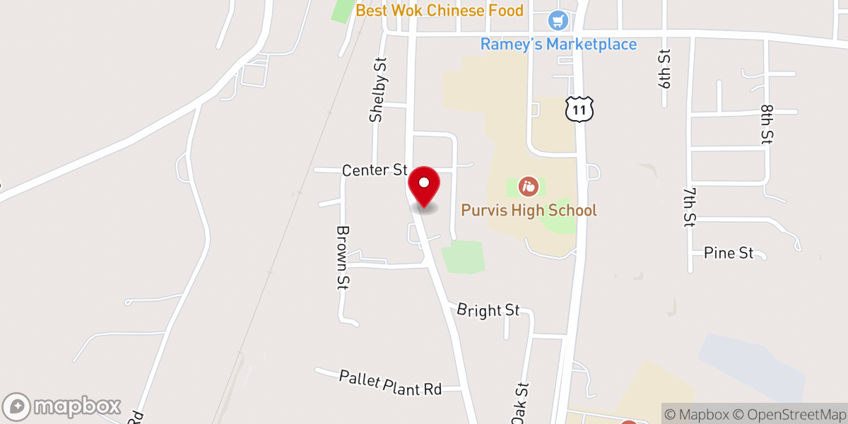 Map showing location of Spring Chapel Baptist Church