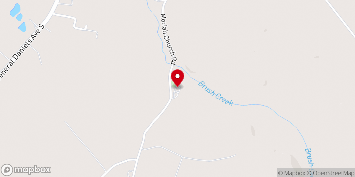 Map showing location of Moriah Primitive Baptist Church