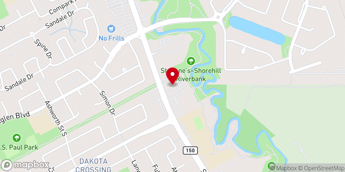 Map showing location of Hindu Temple & Dr. Raj Pandey Hindu Centre - Hindu Society of Manitoba