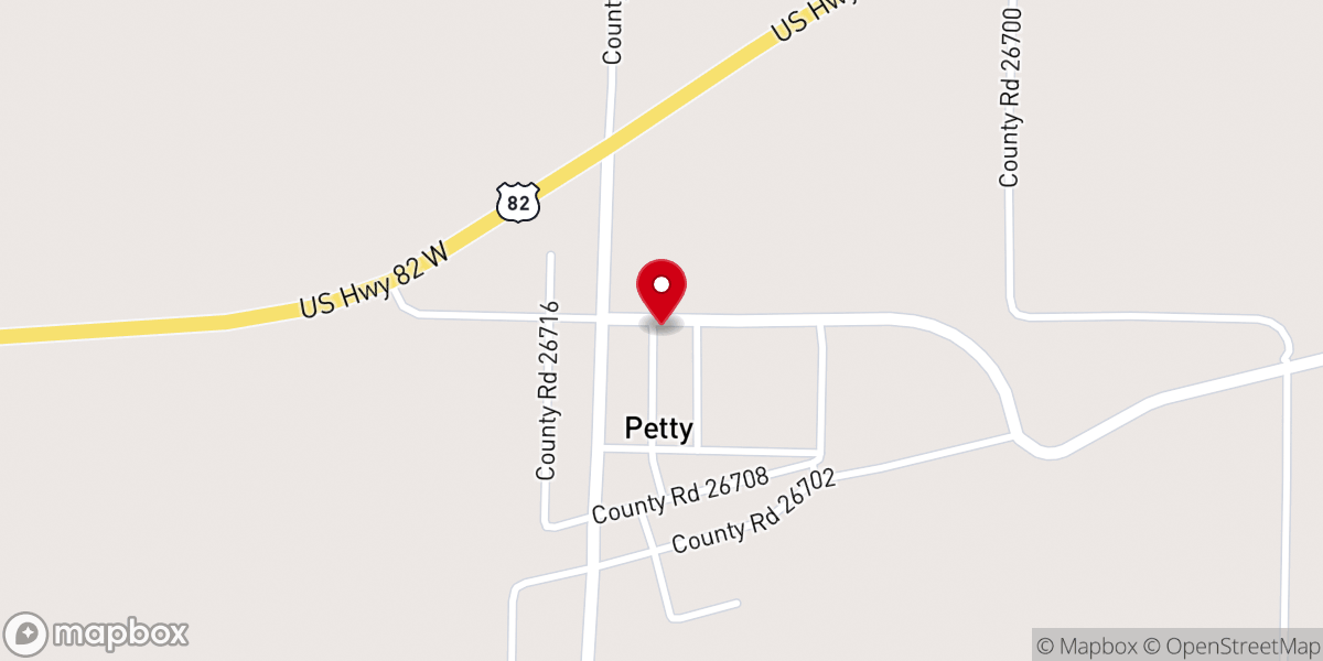 Map showing location of Petty Community Center