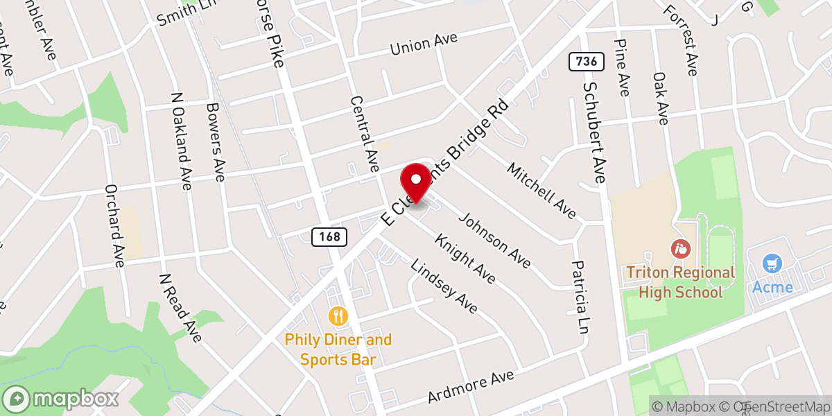 Map showing location of Trinity Lutheran Church