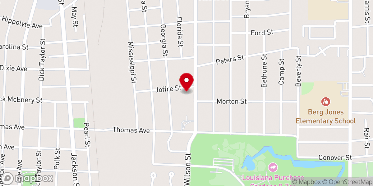 Map showing location of Friendship Assembly of God Church