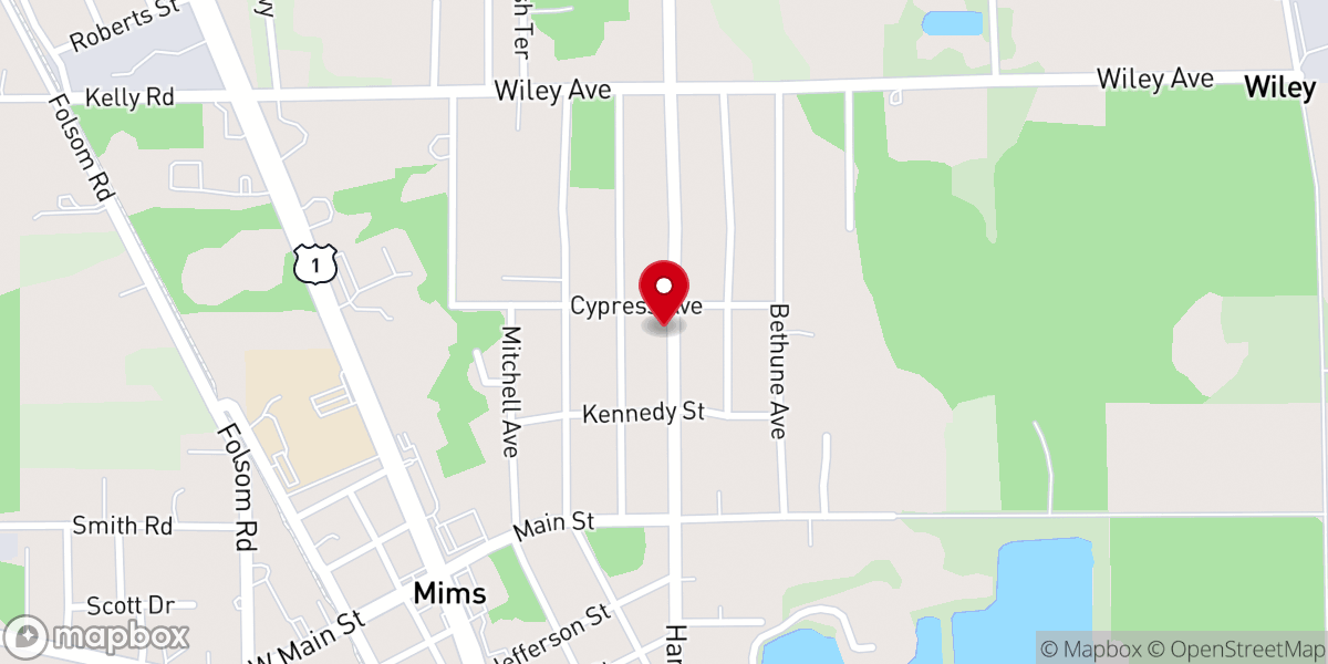 Map showing location of Greater Saint James Missionary Baptist Church