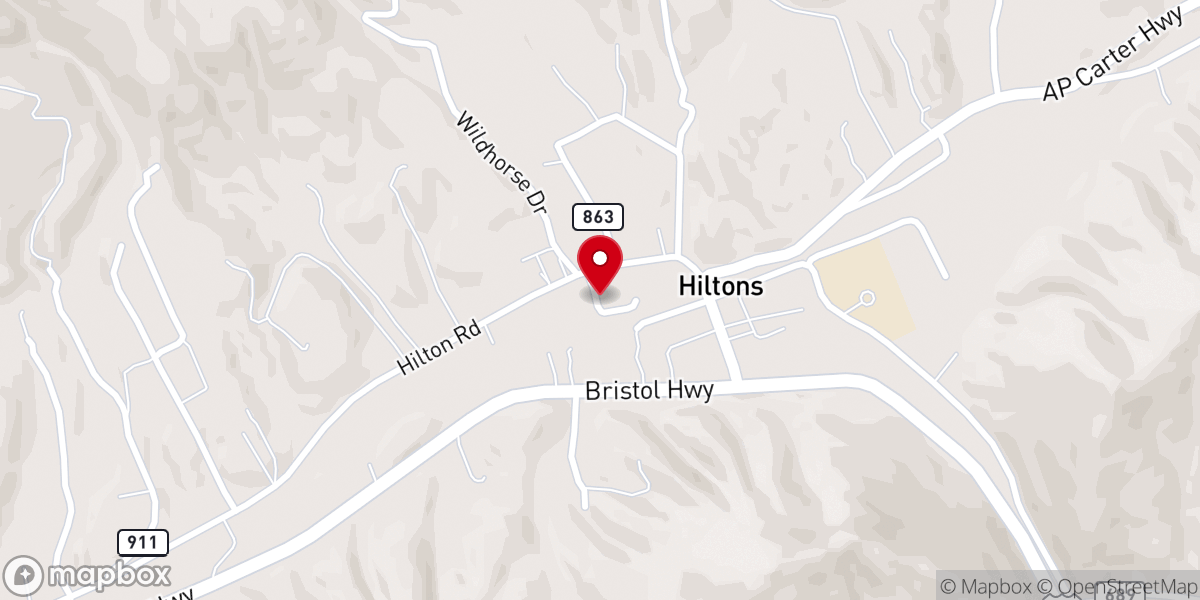 Map showing location of Hilton Missionary Baptist Church