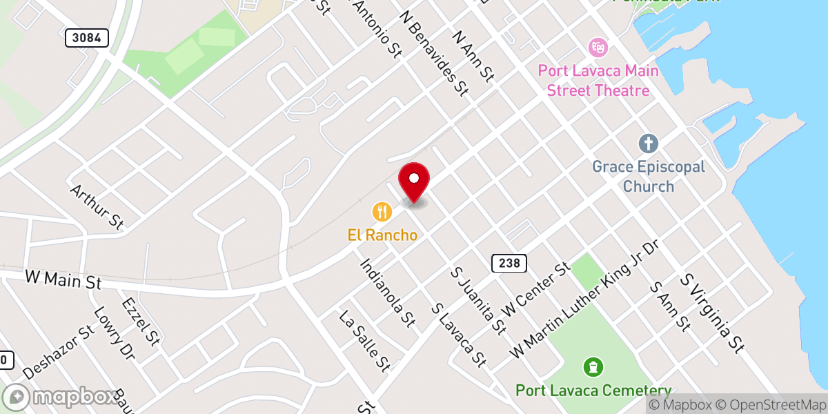 Map showing location of Elijah Centre Embassy, Port Lavaca