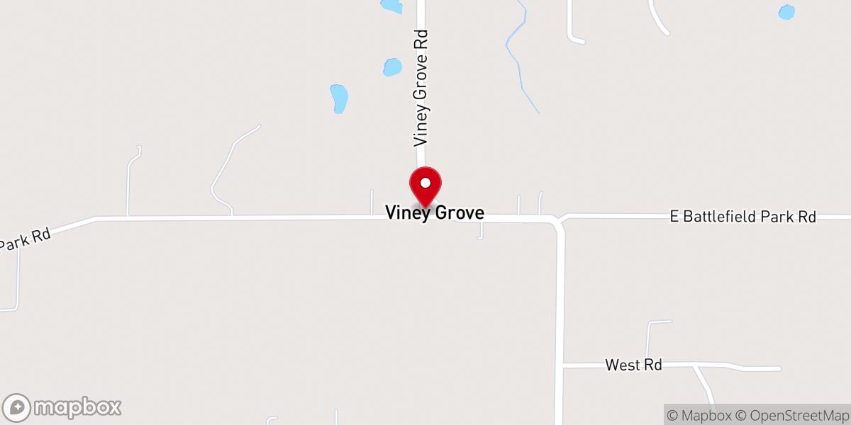 Map showing location of Viney Grove United Methodist Church