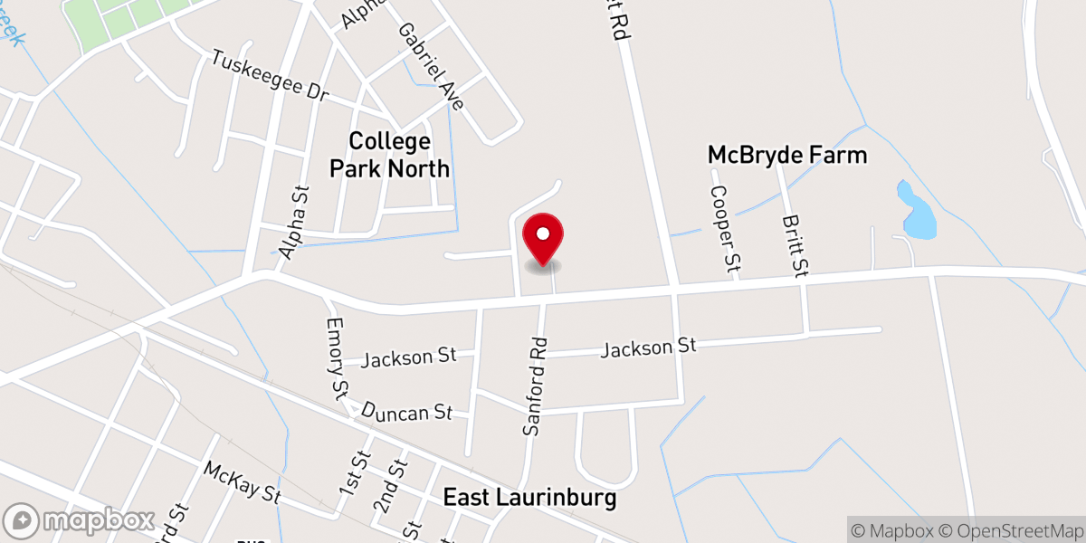 Map showing location of Calvary Baptist Church
