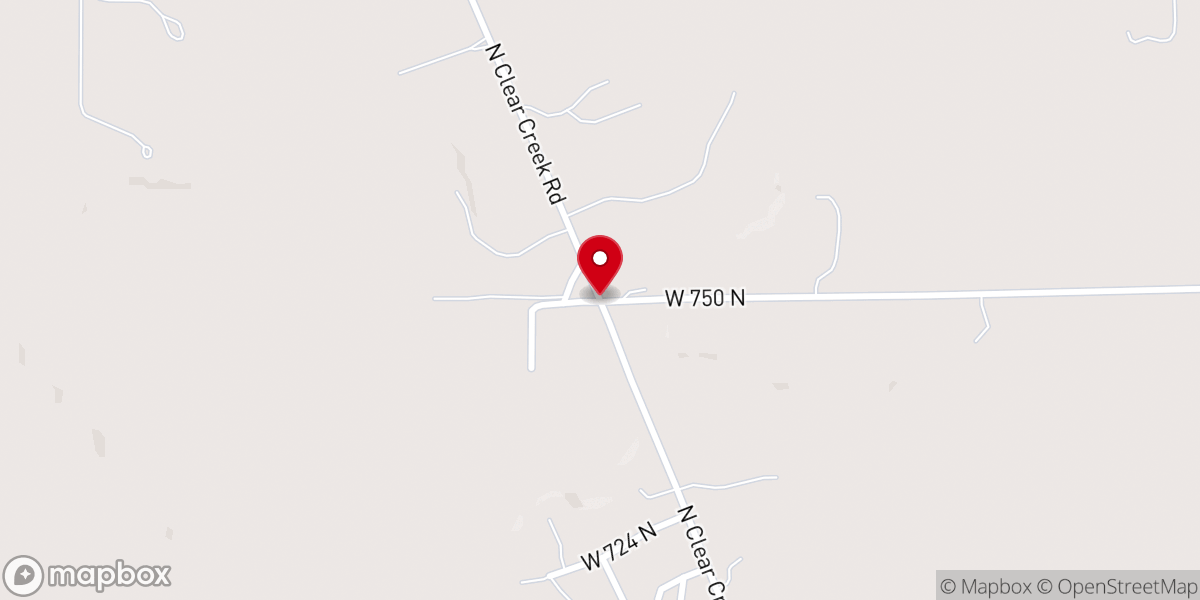 Map showing location of Clear Creek Church