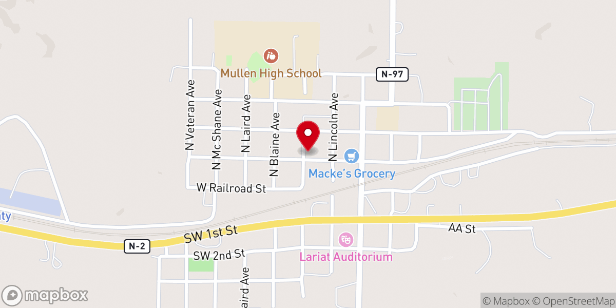 Map showing location of Assembly of God Church