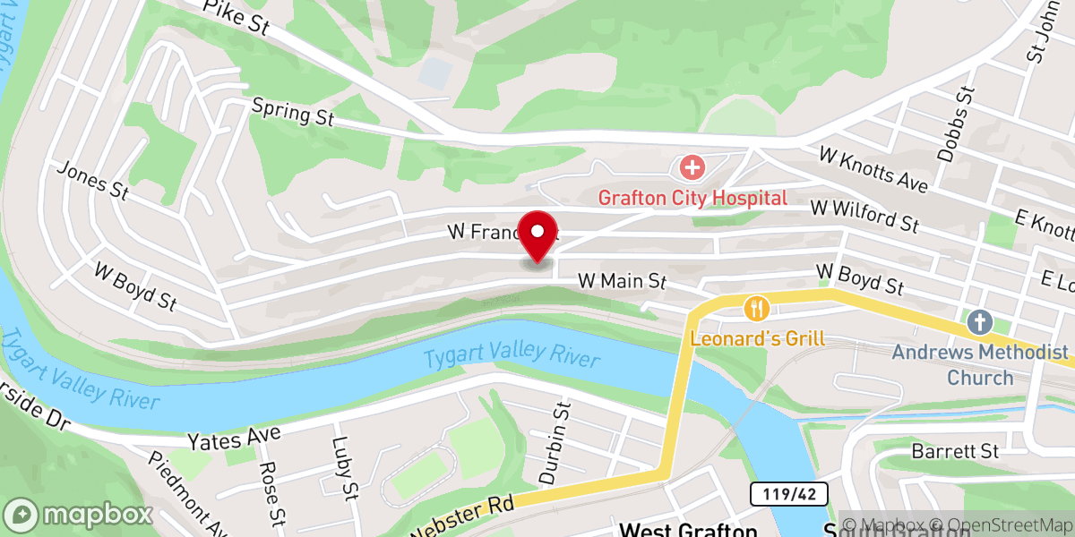 Map showing location of Grafton Seventh-day Adventist Church