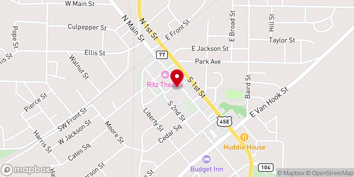 Map showing location of Milan First Presbyterian Church