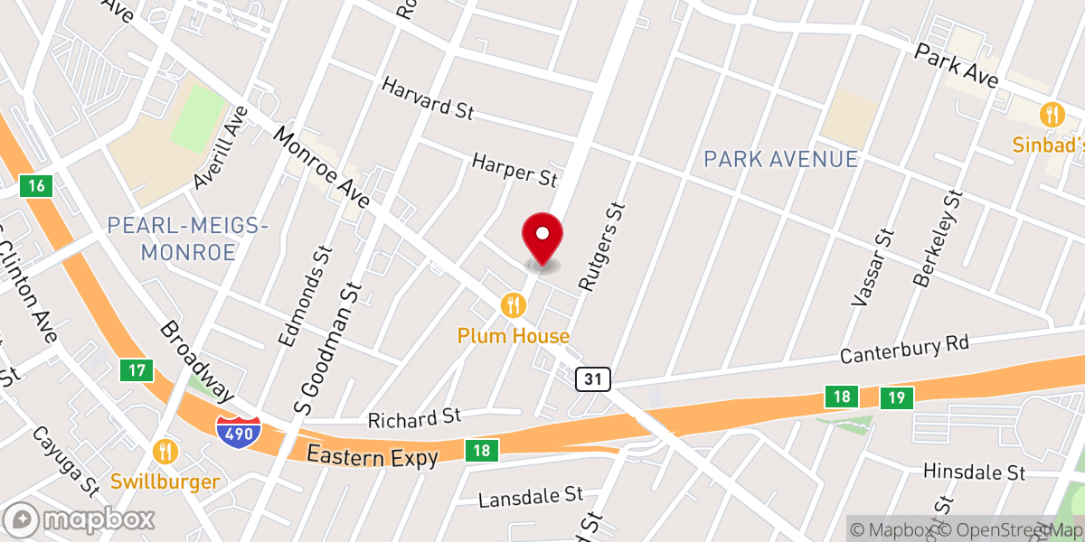 Map showing location of Blessed Sacrament Church