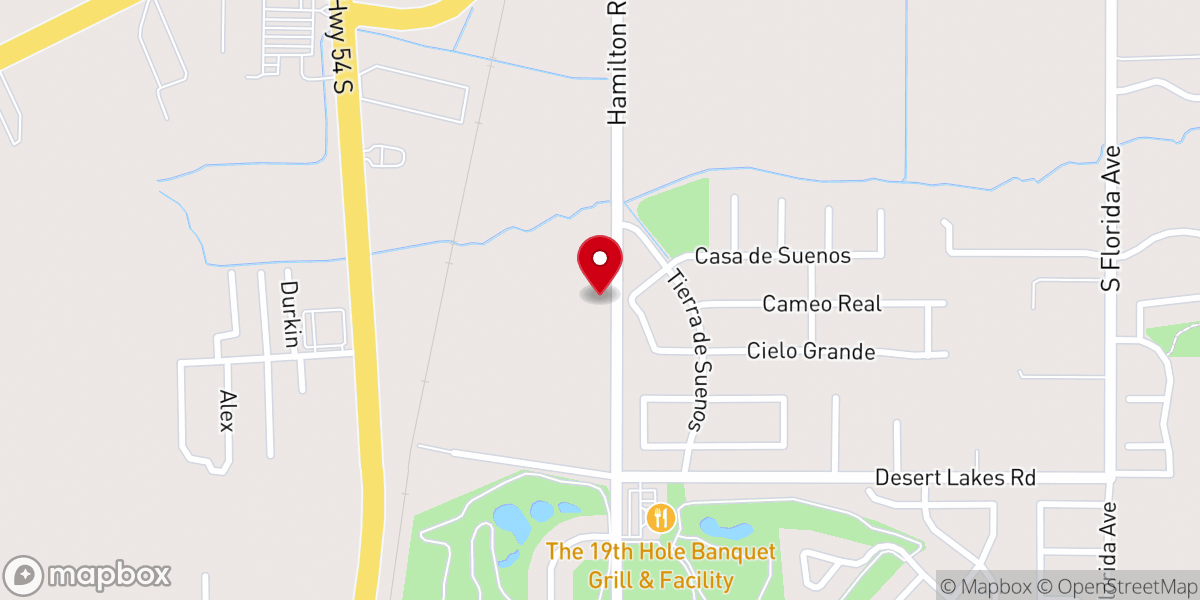 Map showing location of Desert Hills Worship Center