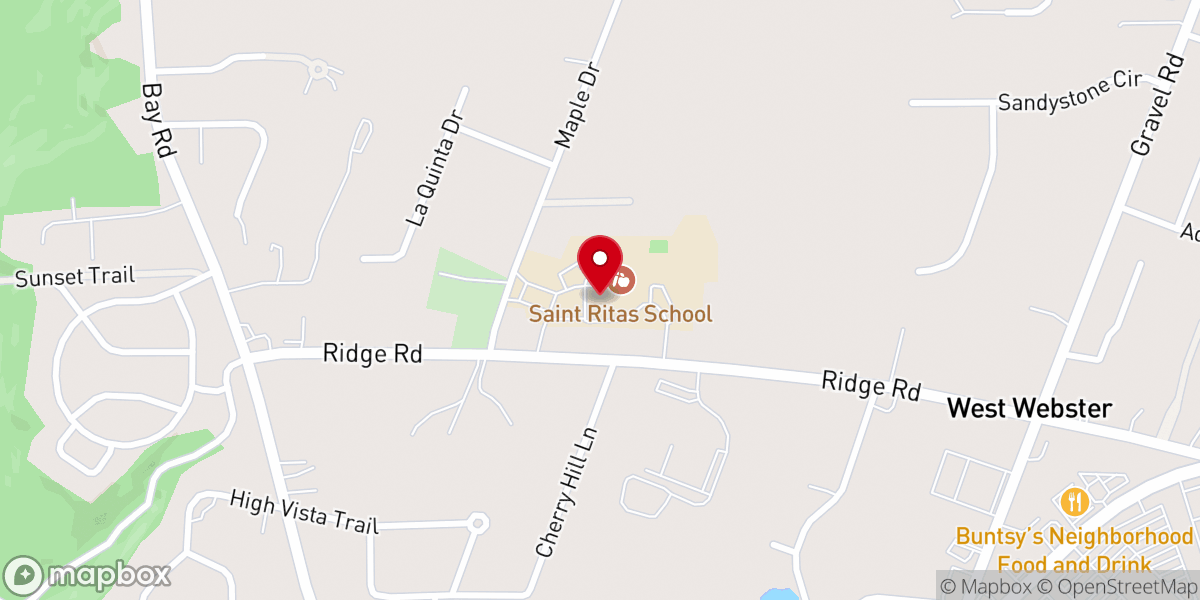 Map showing location of St. Rita's Catholic Church