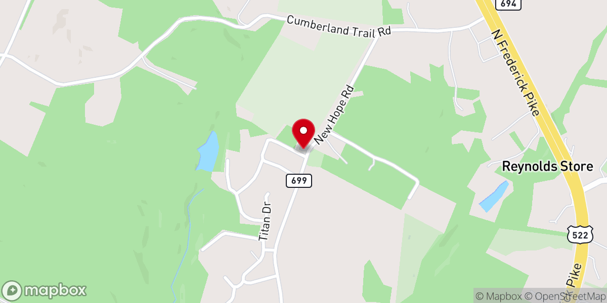 Map showing location of Timber Ridge Church