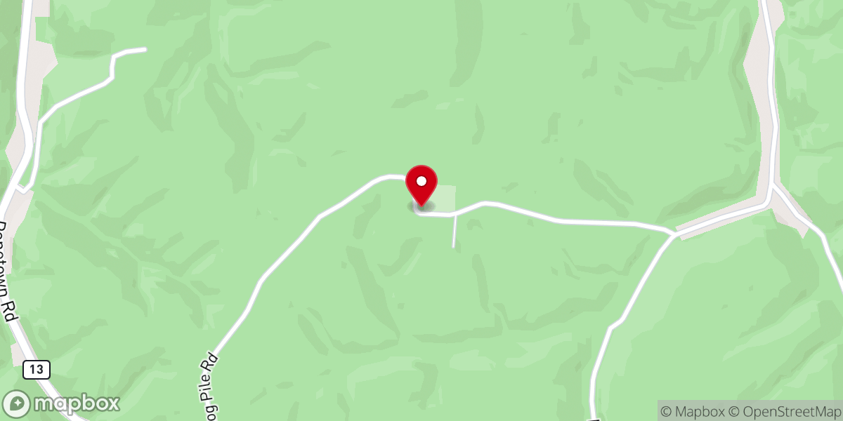 Map showing location of Log Pile Church