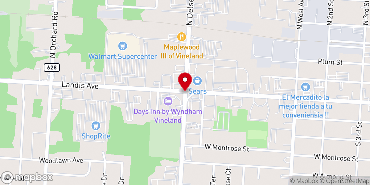 Map showing location of Hope and Harmony Assemblies of God Church