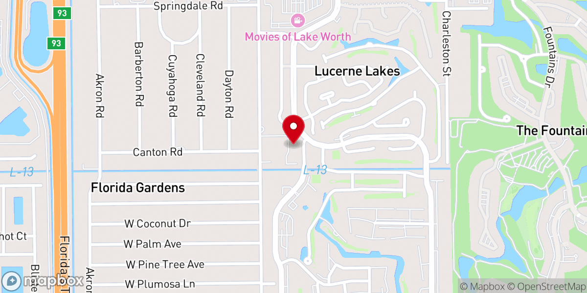 Map showing location of Community of Hope Lake Worth Campus